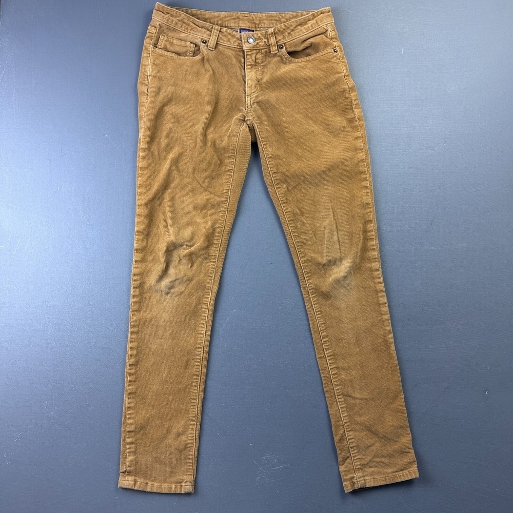 Patagonia Women's 25 Brown Corduroy Pants Organic Cotton Stretch Slim Fit Casual
